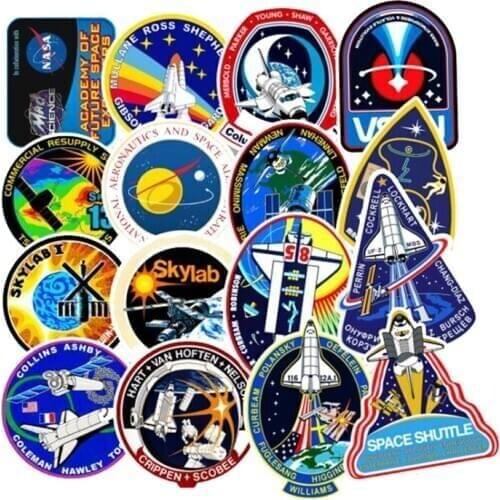 45 PCS Outer Space Shuttle Graffiti Stickers Kids DIY Car Bike Travel Luggage Phone Guitar Decals Waterproof PVC Cool Stickers