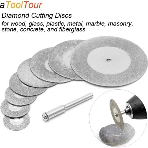 Diamond Cutting Disc Wheels Circular Saw Blade Rotary Tool for Dremel Mini Drill Rotary Tool Wood Stone Plastic Glass Mandrel