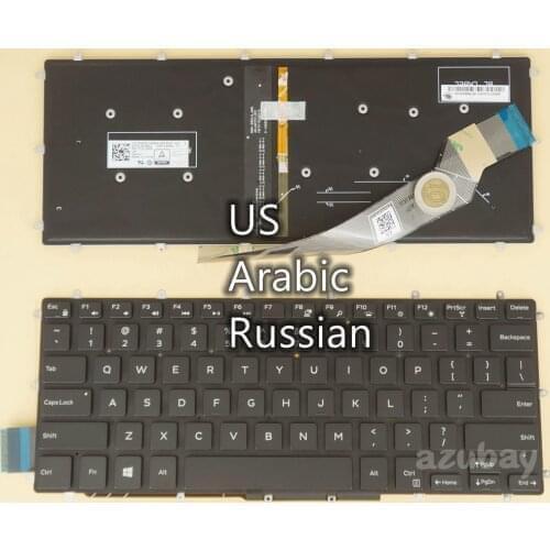 US Arabic Russian Keyboard for Dell Inspiron 13 7375 2-in-1, 7378 2-in-1, 15 5568 2-in-1, 5578 2-in-1, 5579 2-in-1, 7560 Backlit