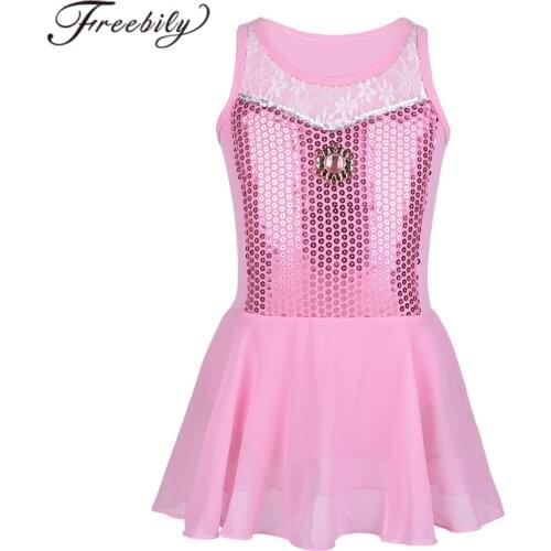 Ballet Dress Kids Girls Tutu Ballet Dance Wear Sequined Diamond Gymnasitcs Leotard Dress Ballerina Perfotmance Dance Costumes