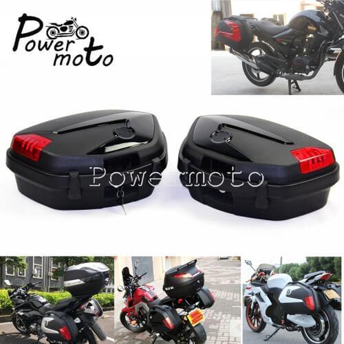 V35 20L 2pcs Side Cases Motorcycle LED Tail Box Side Box Storage Cargo for Kawasaki Z250 Versys NINJA 650 Z900 Suzuki BMW YAMAHA