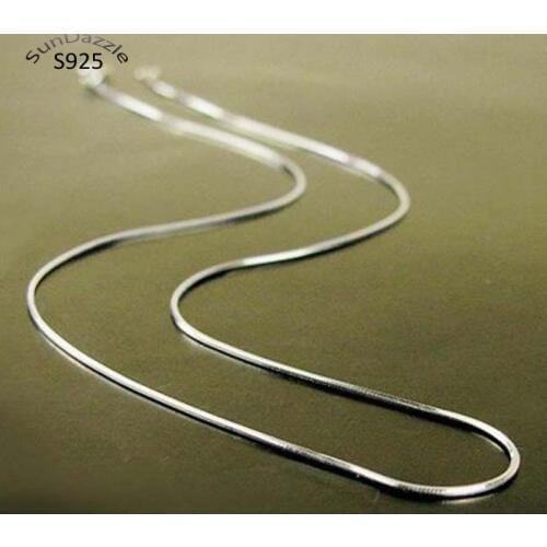 Genuine Real Pure Solid 925 Sterling Silver Chain Necklace Men Women Snake Chain Jewelry Male Female 50cm Long Collier Necklaces