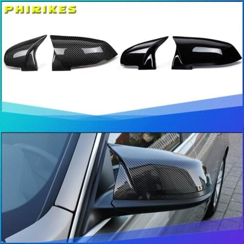 1 Pair Rearview Mirror Cover Side Wing Rear View Mirror Case Covers Glossy Black For BMW F20 F21 F22 F30 F32 F36 X1 F87 M3