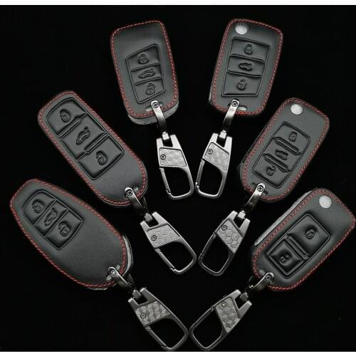 New Styles Leather Key Case For Vw Golf Bora Jetta Polo Passat Skoda Superb Octavia Fabia Seat Ibiza Leon Remote Control Cover