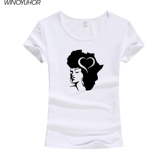 Black African Women Printed T Shirt Summer Fashion Short Sleeve T-Shirt Harajuku Funny Africa Map Tee Tops Camiseta Femenina