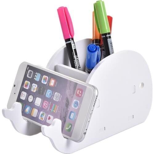 Wood Pen Holder Desk Pen Pencil Organizer Storage Case With Phone Holder Stand Organizer for Smart Phone Accessories