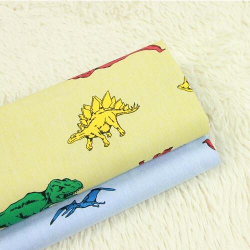 Dinosaur Printed Cotton Fabric Meters For Baby Boy Crib Infant Toddler Kids Children Bed Sheet Cushions Tent Sewing Cloth D30