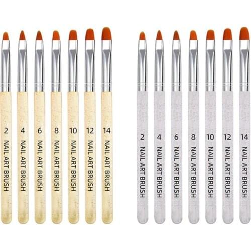 G99E 7Pcs Painting Pen Set Women Professional Manicure UV Gel Brush Nail Art Drawing Tools Phototherapy Beauty with Handle
