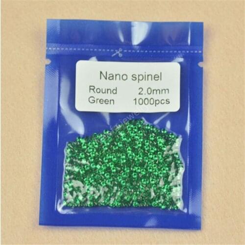 Hot Sale 1000pcs/Lot 5A 0.8-4.0mm Round Shape Brilliant Cut Green Color Synthetic Green Nano Stone For Wax Setting Lab Gems