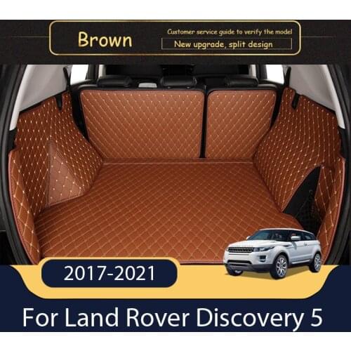 Custom Leather Car Trunk Mats For Land Rover Discovery 5 2017-2021 7-Seat Rear Trunk Floor Mat Tray Carpet Mud