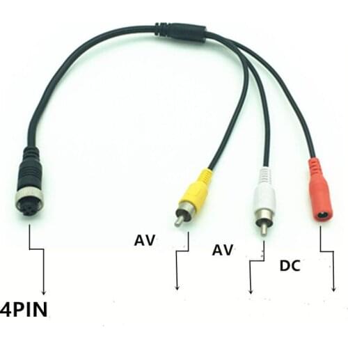 4 core one to three male and female interface car monitoring audio and video adapter cable camera display AV head cable