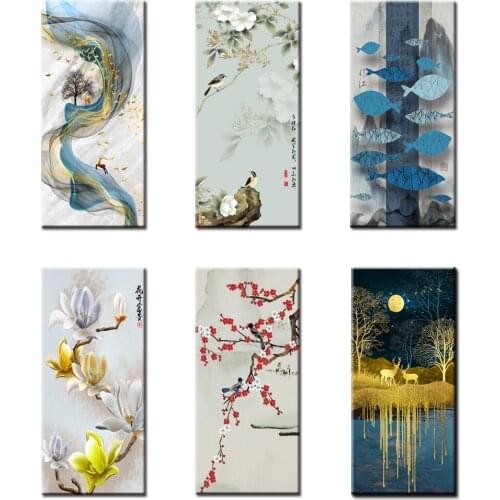 Nordic Yellow Flower Canvas Painting Gold Plants Wall Art Picture For Living Room Modular Home Decoration Modern Posters Prints