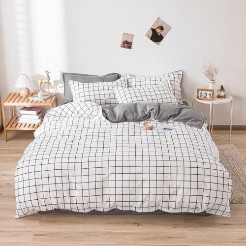 Bedding Set Nordic Duvet Cover Flat Bed Sheet Home Textile Twin Full Queen King Size Bed Linen 2 People Home Textile