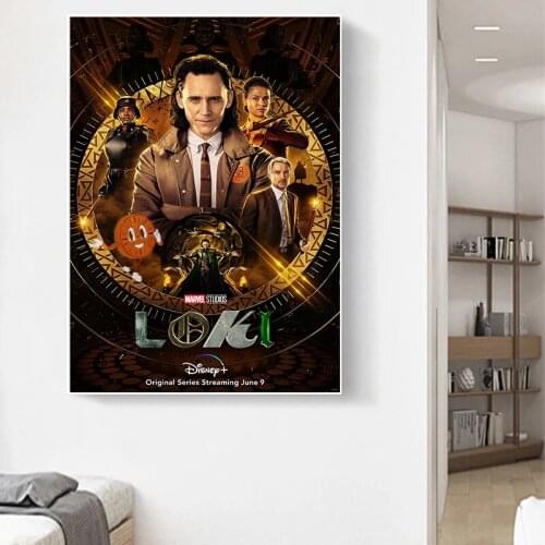 Loki 2021 New Marvel TV Series Poster Tom Hiddleston Wall Art First Poster Painting on Canvas HD Print Picture Wall Decoration