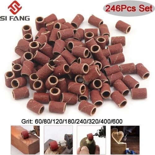 Sanding Drum Set 60-600Grit Sanding Band with 3/8 1/4 1/2 Rubber Mandrel for Dremel Rotary Tools Abrasive Tools Sanding Bands