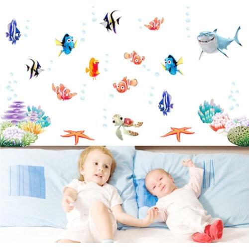 Find Nemo Dory Fish Sealife Wall Stickers For Kids Room Decoration Cartoon Movie Wall Decals Art Children Birthday Gift