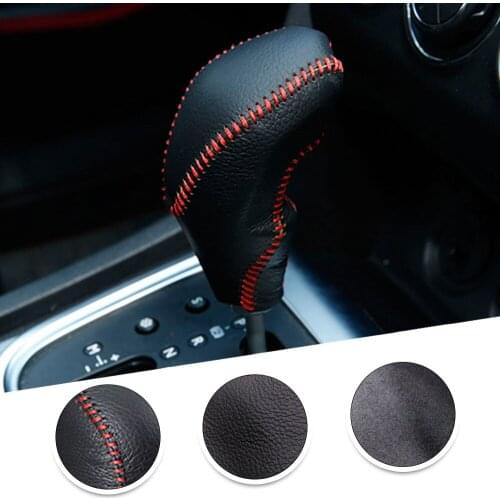 Non-slip Leather Gear Shift Knob Cover AT For Citroen C4L 2013 2014 2015 C4 Sega 2016 2017 2018 Automatic Shift Lever