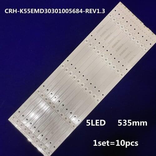 100% New 40pcs=4Kits LED strips for HAIER 55UFC2500A RCA RTUC5537 CRH-K55EMD30301005684-REV1.3 I CRH-K55EMD30301005684-REV1.3 BC