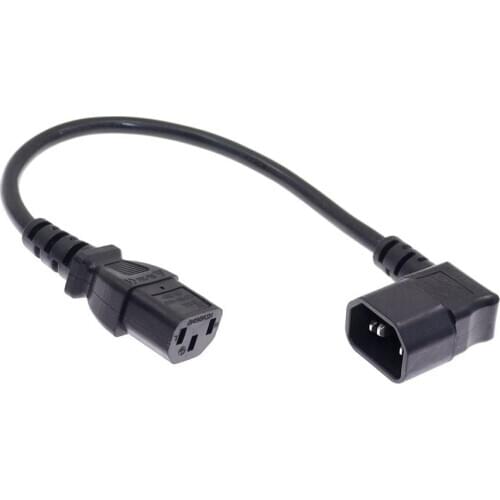 Right Angled IEC 320 C14 Male to C13 Female Cord,C14 to C13 Power Extension Cable For PDU UPS,H05VV-F VDE AC Cord 0.3m