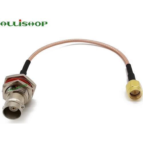 BNC Jack to SMA Plug RF Coaxial Coax Cable Assembly SMA Male to BNC Female Bulkhead RG316 Coaxial Cable
