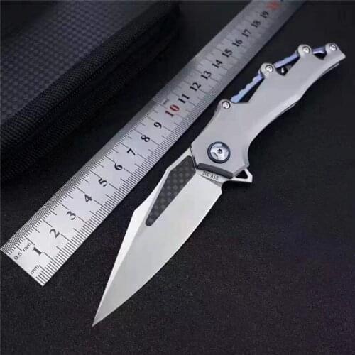 M390 steel outdoor folding knife titanium alloy handle sharp high hardness hunting knife EDC tactical defensive fruit knife