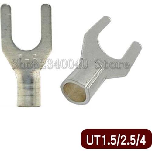 UT1.5/2.5-3 4 5 6 Cold Wire End Non-insulated Fork Terminal Connector Cable Connector Cold Press Terminals U-shaped terminal