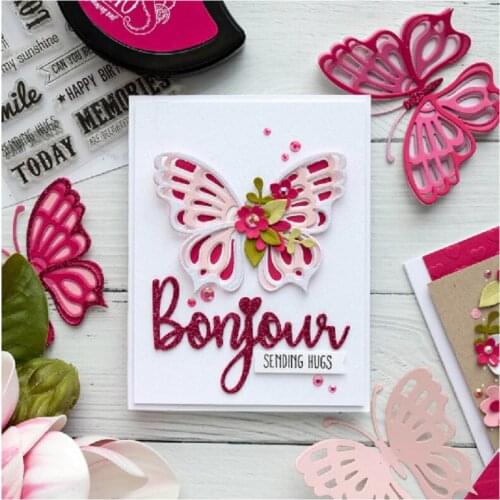 Spring theme butterfly flower Metal Cutting Dies Scrapbooking stamps embossing paper Cards border template punch Stencils DIY