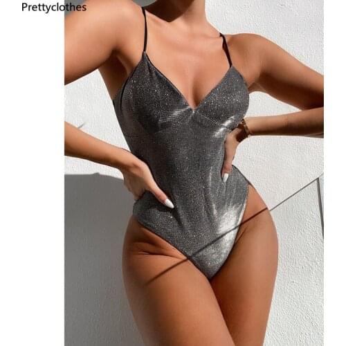 Prettyclothes Women One Piece Flash Bikini Sexy All-In-One New Swimsuits Bikinis Women Clothing Bathing Suits Swimwear Female