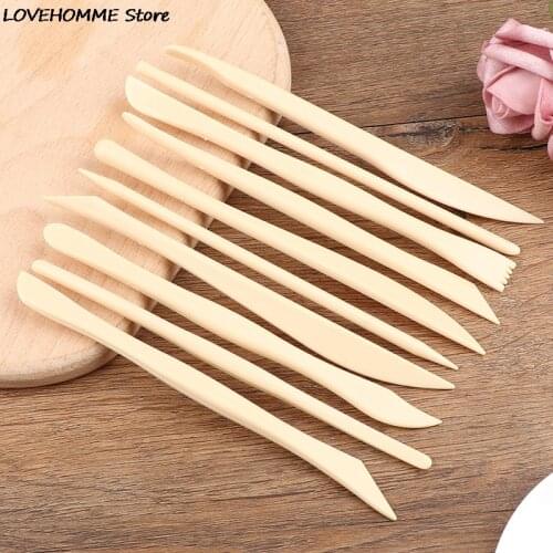 10Pcs/Lot Perfect Wood Carving Crafts Wooden Clay Sculpture Knife Pottery Sharpen Modeling Little Figurines Pottery Tools