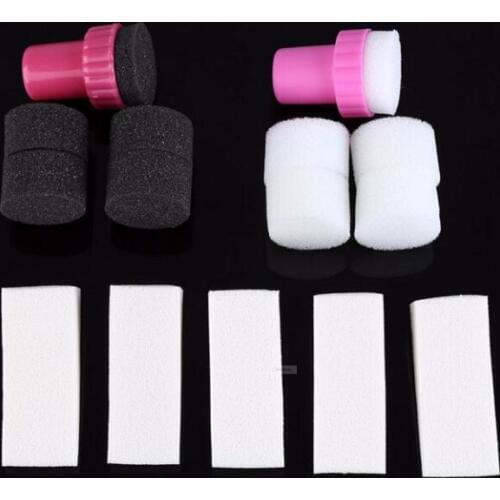 15pcs Nail Art Sponge with Stamp paint polish gel set nail stamping plate manicure tools