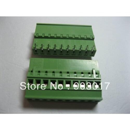 30 Pcs Per Lot 5.08A 5.08mm Angle 10 pin Screw Terminal Block Connector Pluggable Type High Quality HOT Sale