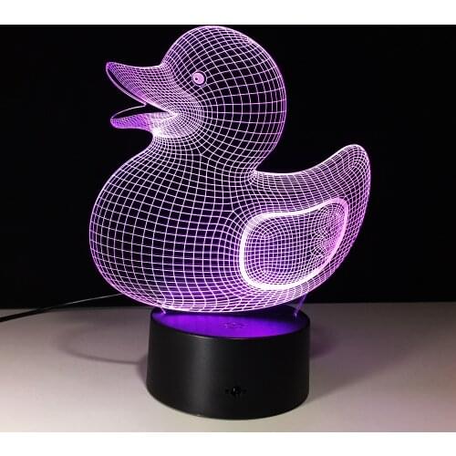 3D LED Night Light Novelty Visual USB Lampara Table Lamp Creative Baby Sleeping Light Fixture Cute Animal Duck Shape Lamp Decor