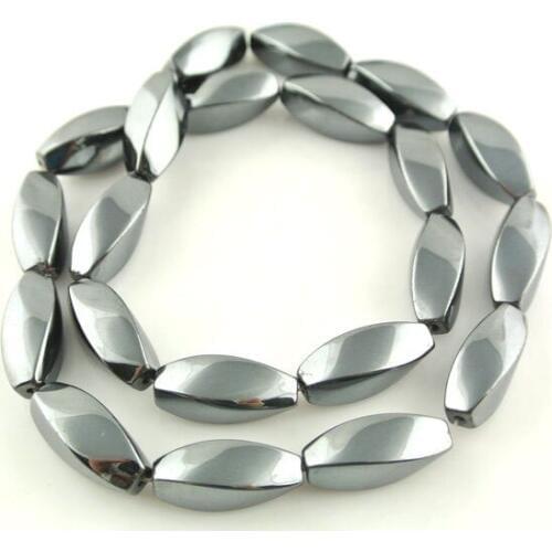 5pcs Black Hematite New Special Oval Shape Twist Beads 10x20mm Fashion Bracelets Making Beads