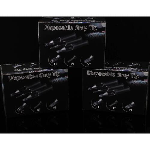 50Pcs Tattoo Needle Caps RT/FT/DT Tattoo Tips Grey Round Disposable Permanent