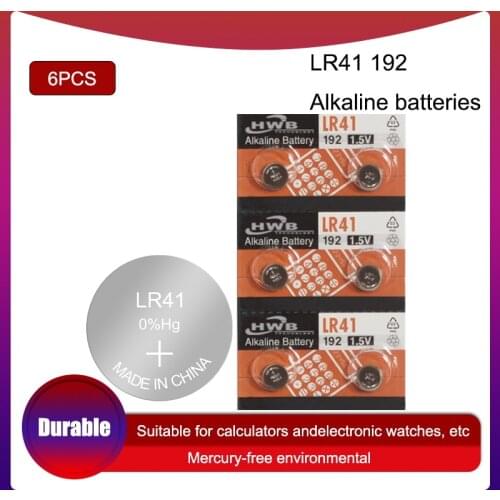 6pcs/lot LR41 for Maxell Button Cell Batteries SR41 AG3 G3A L736 192 392A Alkaline 1.5V Coin Batteries