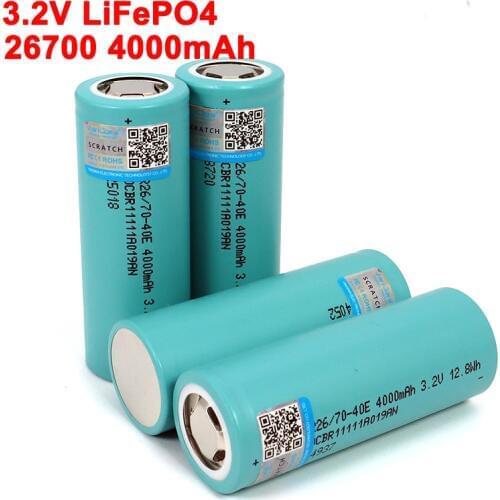 3.2V 26700 4000mAh LiFePO4 Battery 3C Continuous Discharge Maximum 5C Power battery For Electric car scooter Energy storage