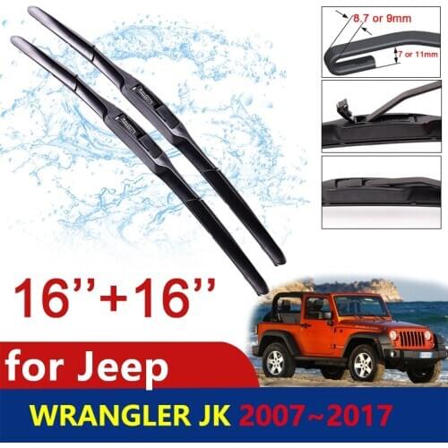 Car Wiper Blades for Jeep Wrangler JK 2007~2017 Front Windscreen Windshield Wipers Brushes Car Accessories 2008 2009 2015 2016