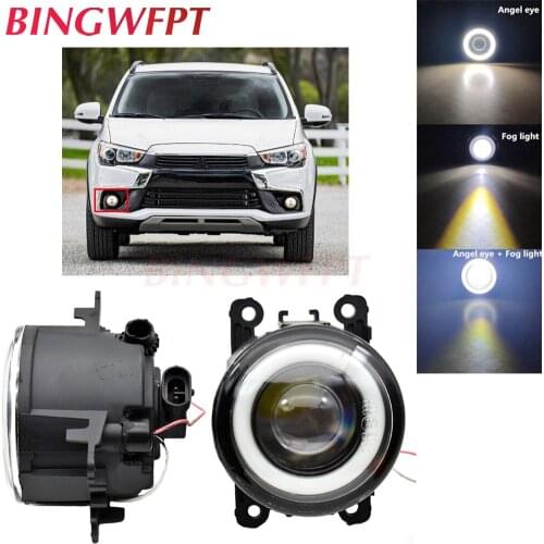 BINGWFPT For Mitsubishi ASX 2017 2018 NEW 2in1 Car styling Angel Eyes front bumper H11 LED fog Lights