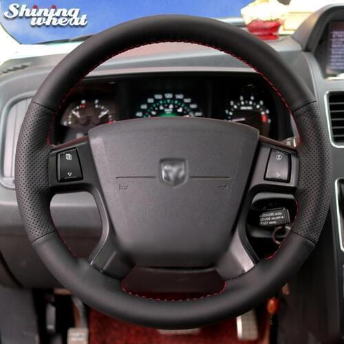 Shining wheat Black Genuine Leather Car Steering Wheel Cover for Dodge Journey 2009-2011