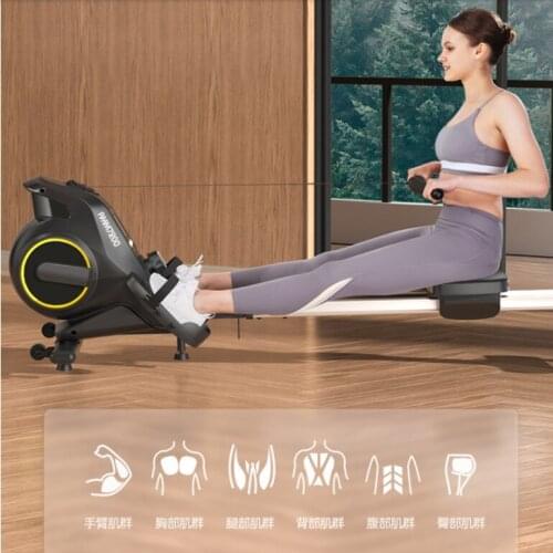 Black Intelligent Magnetic Control Folding Rowing Machine