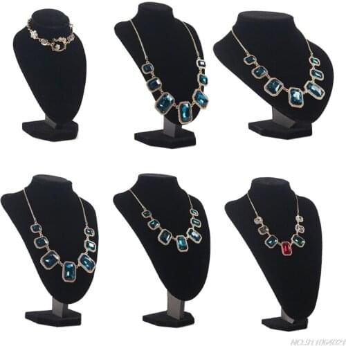 Black Flannel Jewelry Easel Necklace Display Chest Stand Tower Jewelry Display Stand Suitable for Family Bedroom ly10 wholesales