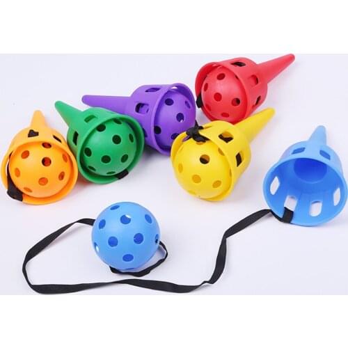 Kids Anti Stress Cup Ball Preschool Educational Toy Outdoor Throw Catch Games Throw Catch Ball Cup Toy Set
