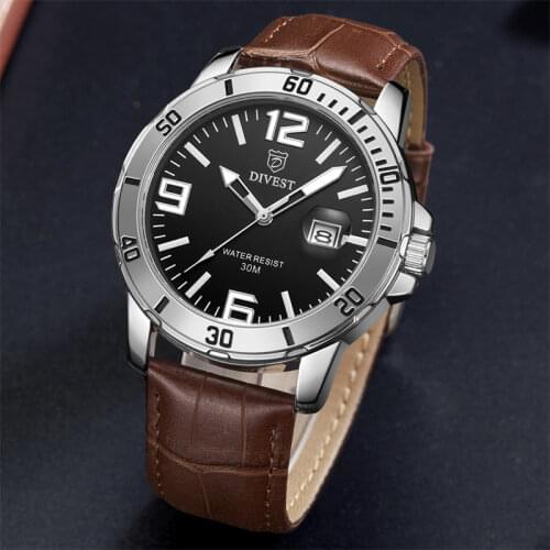 NORTH Mens Watches Brand Top Luxury Fashion Casual Leather Strap Watch Waterproof Quartz Wrist Watch Business Relogio Masculino