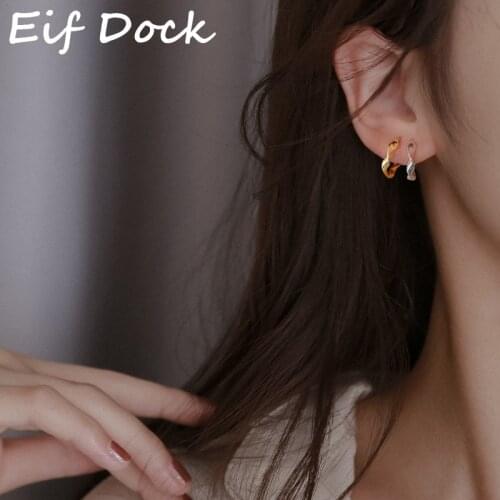 Eif Dock Women Geometric Gold Color Circle Stud Earrings Accessories Jewelry Vintage Metal Cross-woven Twist Earrings Party Gift