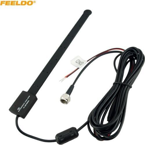 FEELDO 1Set Waterproof Flexible Car Active F Connector Digital DVB-T Car TV Antenna With Amplifier