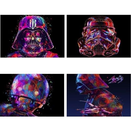 Star Wars Movie Mace Windu Darth Vader Luke Skywalker Character Canvas Painting Poster Print Art Wall Home Decor Kids Room Gift