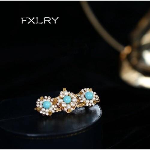 FXLRY Original Handmade Hairpin Rhinestone Pearl Hairpin One Word Side Clip Bangs Clip Head Jewelry