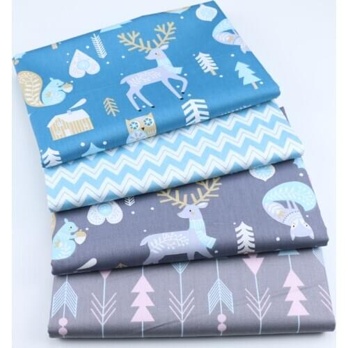 50x100cm Ins cartoon christmas fawn fashion arrow cotton fabric DIY Sewing twill for baby dress pillow blanket quilt material