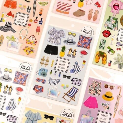 Summer Impression Sandy Beach Decorative Stationery Stickers Scrapbooking DIY Diary Album Stick Label