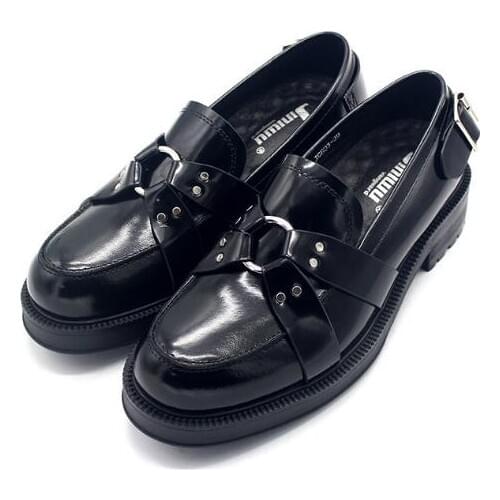 Fashion Round toe Metal Loafers Genuine leather Dress Shoes Oxford Casual shoes handmade Slip on men shoes